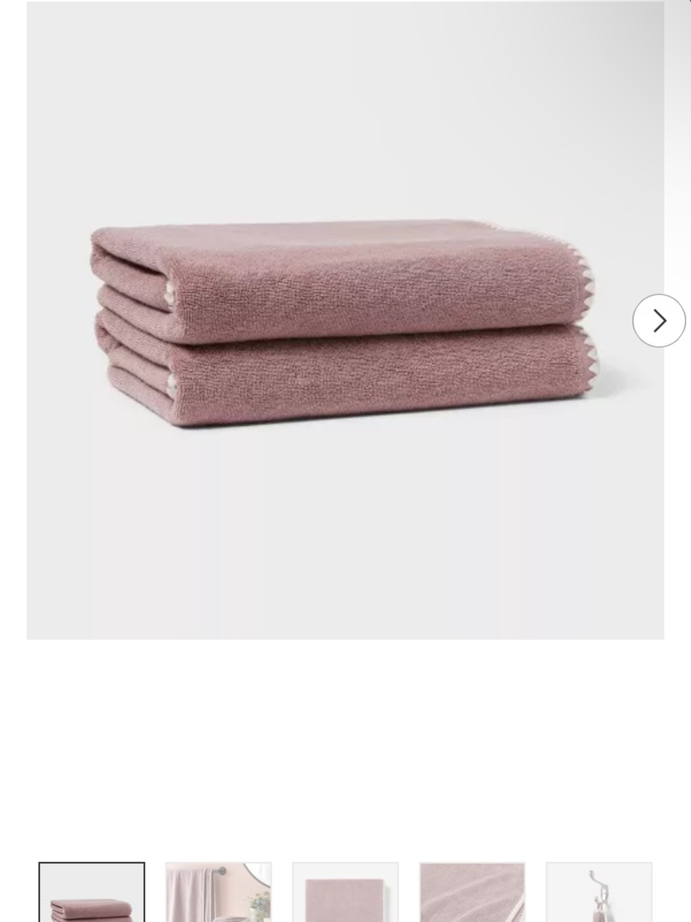 NEW! 2pc Boho Border Stitch Bath Towel Mauve - Threshold